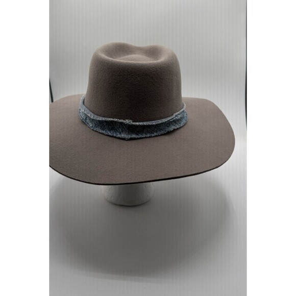 Anthropologie Marlow Rancher Felt Hat Gray Wool Preppy Western One Size New